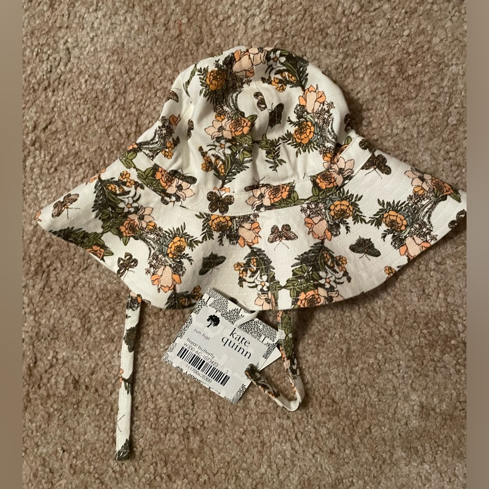 Kate Quinn sun hat | floral butterfly | organic cotton jersey
S